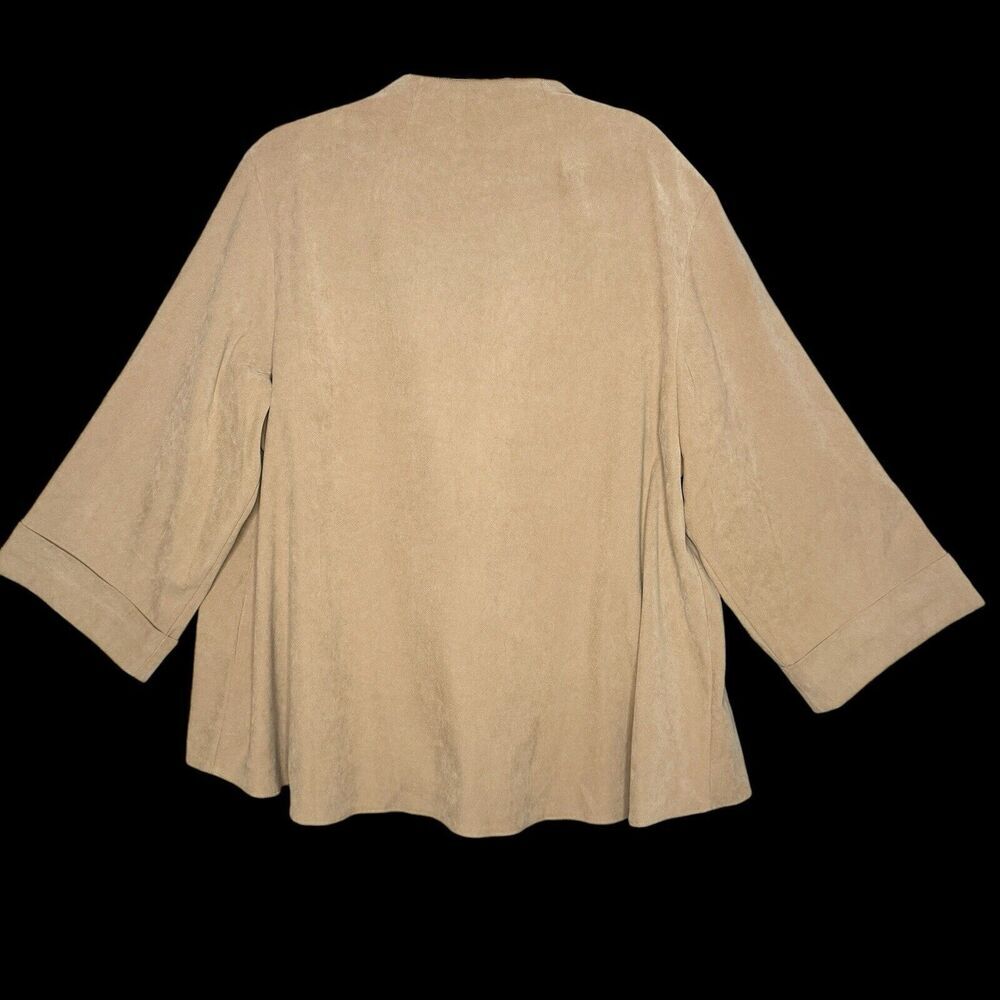 JM Collection Woman Plus Size 3X Jacket Faux Suede Artsy Western One Button FLAW - Picture 2 of 7